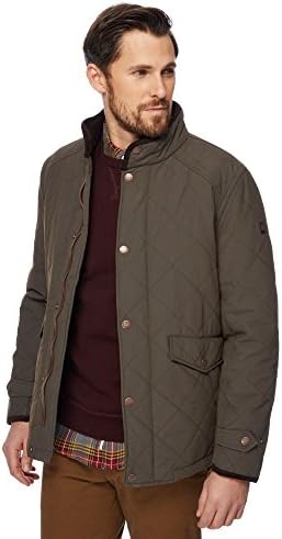 Racing Green Men Khaki Quilted Jacket L