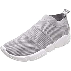 QUICKLYLY Zapatillas Deporte Hombres,Calzado Running/Correr Adulto,Zapatos Gimnasio Sneakers Entrenamiento Aire Libre Y Deportivas Transpirables Athletic(Gris,42CN)