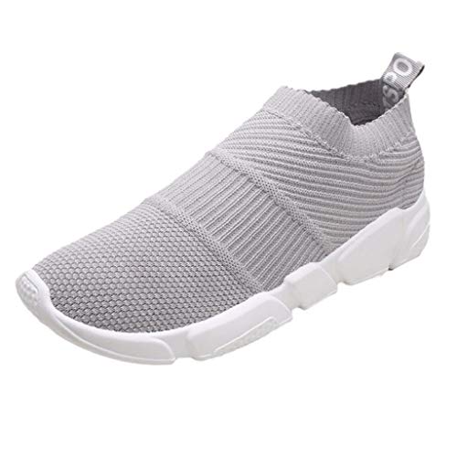 QUICKLYLY Zapatillas Deporte Hombres,Calzado Running/Correr Adulto,Zapatos Gimnasio Sneakers Entrenamiento Aire Libre Y Deportivas Transpirables Athletic(Gris,42CN)