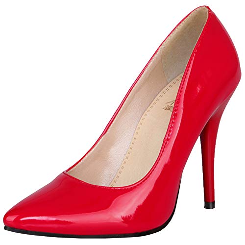 Rongzhi Femmes Escarpins Talons Hauts Aiguilles Bout Pointu Cuir Verni A Enfiler Mode Chaussures Bonbons Couleur