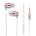 Produktbild In Ear Kopfhörer Zagzog Ohrhörer Earphones In Ear Headset mit Stereo Sound Ohrstöpseln Mikrofon für IPhone Android Rose Gold