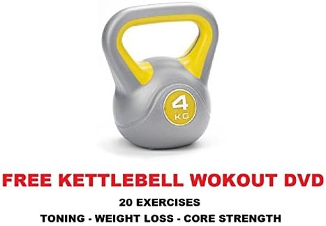 IQI Kettlebell Vinyl 4kg Kettle bell INCLUDES KETTLEBELL EXERCISE DVD