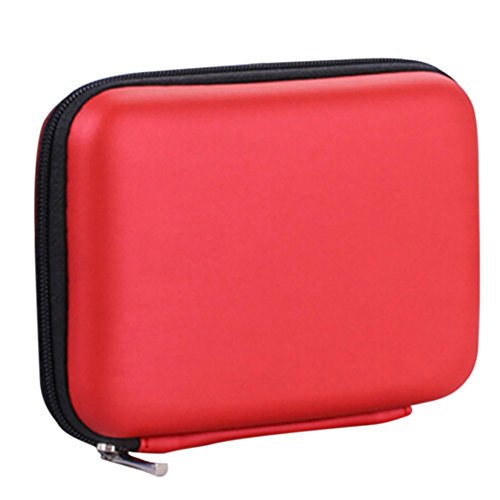 Preisvergleich Produktbild WeiMay Tasche für Festplatten PU Material Datenkabel Kopfhörerkabel USB Lagerbox 3c Digitale Verpackung 2,5 Zoll size 14 * 10 * 4cm (Rot)