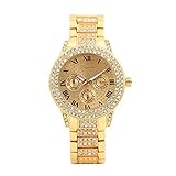 Gaddrt Metall Armband Quarz Armband Gold Armband Kristall Diamant Gold Uhr Uhren (Gold)