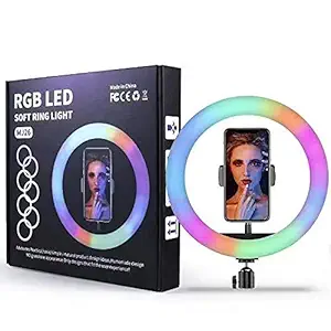 MOOZMOB Upgraded Quality Original MJ20 8 Inch Ring Light USB Powered RGB Ring Light Color Changing Multicolor Ringlight for Photography Makeup Insta Reels Video Shoots and More (Pack of 1)