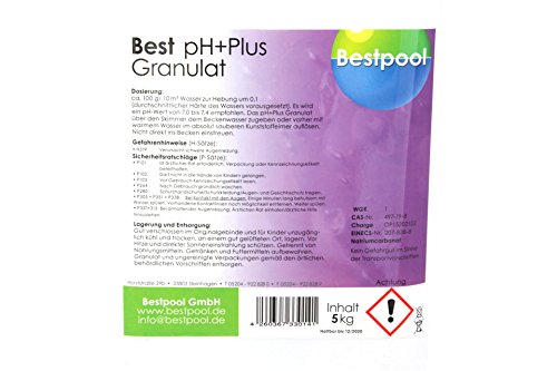 PH Plus Granulat 5 kg Eimer Pool Zubehör Bestpool pH-Heber - 5