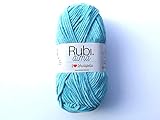 lanas rubi sunny composición: 100% poliéster peso/longitud:100 g., aprox.180 m. agujas:tricotar 5,5-6,5 , crochet 5 labor: 10 x 10 cm = 12 puntos x 17 vueltas tratamiento:lavado a mano, secar en horizontal, no planchar