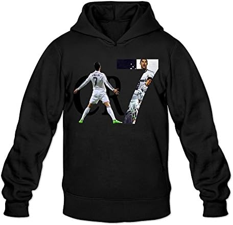 QDYJM Men's 2015 CR7 Cristiano Ronaldo Real Madrid UEFA Hoodie- White -  Black - 