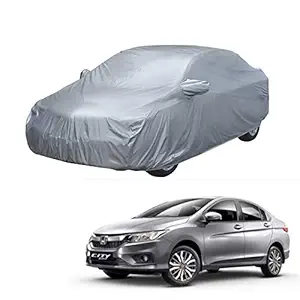 AutoRetail Car Body Cover for Honda City i-VTEC (2019) with Mirror Pocket & Double Stiched (Silver Matty)