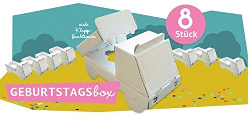 8-er Box kleiner Kipper aus Pappe zum Basteln und Malen von bibabox