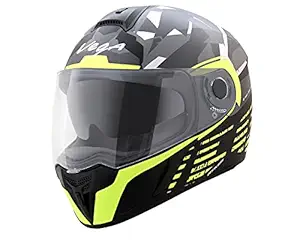 Vega Ryker Camo Full Face Helmet (Dull Black/Yellow, M)