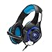 Price comparison product image HOMECCLL Gaming Headset, Stereo Gaming Headphones Noise Isolation/LED Light/Bass Surround Over-ear/Mic USB 3.5MM,Blue