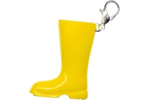 Miniblings Gummistiefel gelb Charm Stiefel Regen Garten - Handmade Modeschmuck I Kettenanhänger versilbert - Bettelanhänger Bettelarmband - Anhänger für Armband