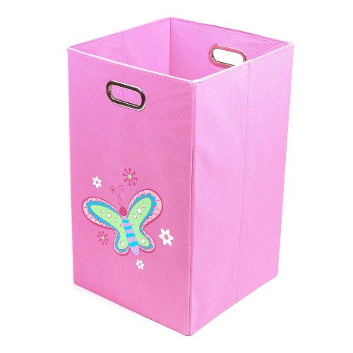 Modern Littles Folding Laundry Bin (Nuby Pink Butterfly)
