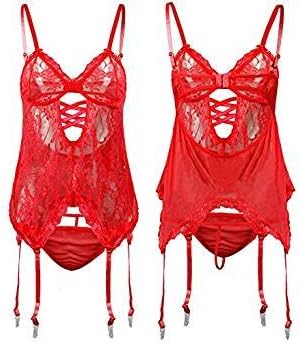 HanXiang Women Sexy Lingerie Babydoll Sleepwear G-String Lace Thong Underwear Nightwear