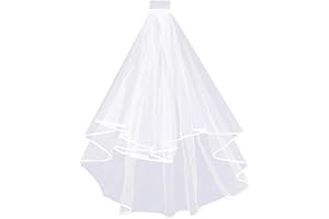 Visxcnu 1 Confezione di Velo da Sposa, Veli Da Sposa,Velo Ai Glutei,Nozze Tulle Velo Corto, Doppio Velo Semplice Ed Elegante Elegante Festa Nuziale di Laurea Trasparente