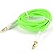 Price comparison product image 1M Stereo AUX Male Jack Plug 3.5mm Braided Cable Gold Plated MP3 iPod Car Audio GREEN