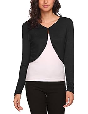 Unibelle Damen Bolero Kurz Cardigan Strickjacke Langarm Bolero Top Schulterjacke Shrug Top