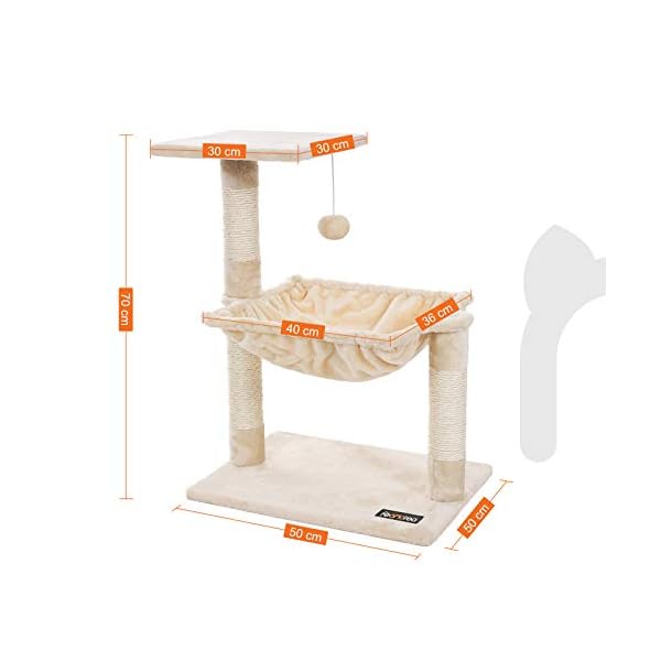 FEANDREA Tiragraffi Gatto Albero Tira Graffi Gioco Giacattolo Gatti in Sisal Naturale PCT82M