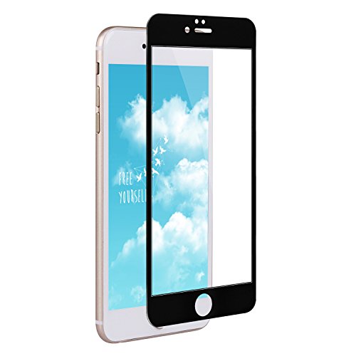 iPhone 7 Panzerglasfolie, ZXK CO 2 Stück Ultradünn 3D Full Screen 99% durchsichtiger Displayschutzfolie Panzerglas Schutzfolie Schutzglas 9H Hartglas für iPhone 7 – Schwarz 3D Round edge - 2