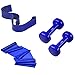 Produktbild Fitnessset bestehend aus je 2 Gymnastikbändern und 1x Hantel Set, verschiedene Schwierigkeitsstufen (schwer - Hantel je 1.5kg (blau))