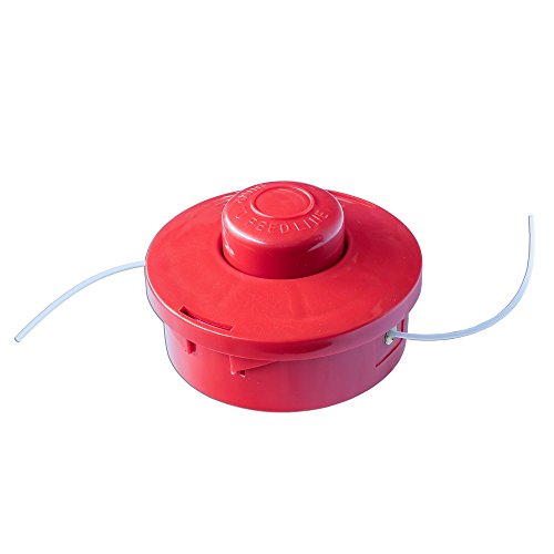Nemaxx 03FS2 3x Fadenspule mit Tippautomatik Doppelfadenkopf Fadenkopf Mähkopf Mähfaden Nylonschnurrolle Grasschneider Zubehör Ersatz Spule für Benzin Motorsense, rot - 2