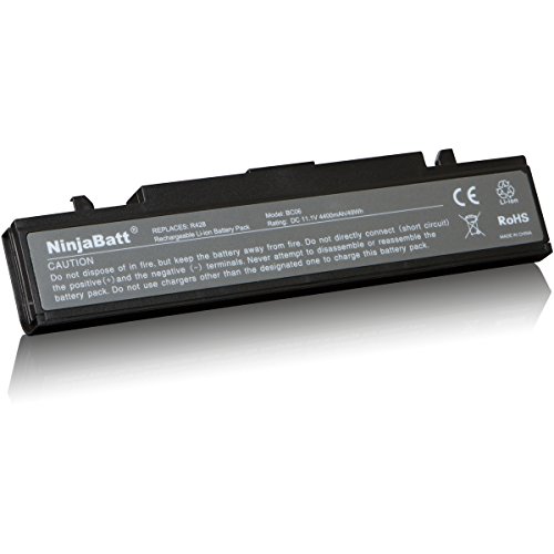 NinjaBatt New Laptop-Akku für Samsung AA-PB9NC6B AA-PB9NS6B AA-PB9NC6W AA-PB9MC6W NP300E5A AA-PB9MC6B P410 AA-PB9NS6W R580 R540 NP300V5A R505 Q210 – High Performance [6 Zellen/4400mAh/49wh] - 2