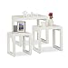 Produktbild Relaxdays Satztisch 3er Set, Beistelltische ineinander stapelbar, matt lackierter Holztisch in elegantem Design, weiß