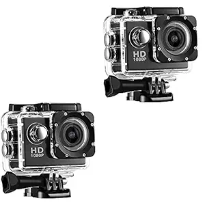 Mototive Combo Pack of 2 Items - 1080p Sports Waterproof Action Camera, 1080p Sports Waterproof Action Camera (1 Year Warranty)
