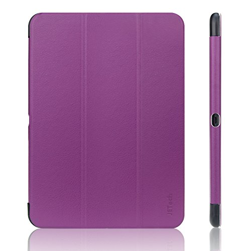 JETech Gold Slim Fit Galaxy Tab 4 10.1 Hülle Schutzhülle Tasche mit Ständer Funktion und Eingebautem Magnet für Einschlaf/Aufwach für Samsung Galaxy Tab4 10 Zoll Smart Case Cover (Lila) - 2