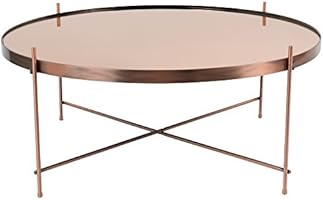 Zuiver 2300050 Cupid Table Basse Verre Cuivre XXL 82,5 x 82,5 x 35 cm