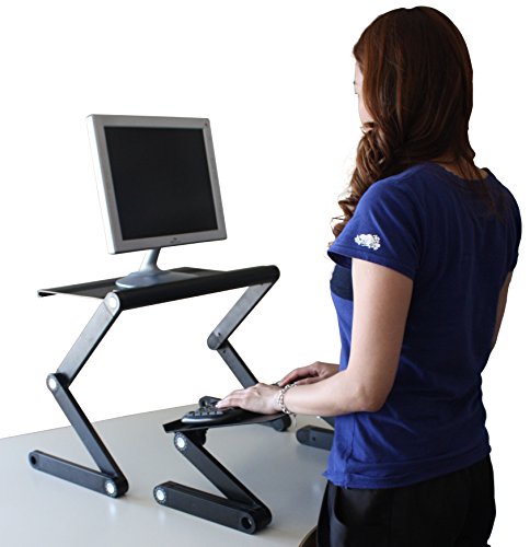 Uncaged Ergonomics WorkEZ Standing Desk Conversion Kit for Laptops and Desktops – Black - 9