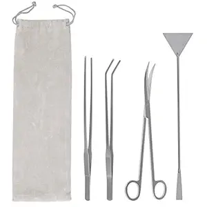 ATPWONZ Aquarium Tweezers Scissor Spatula Tools 4 in 1 Long Stainless Steel Aquarium Tank Aquascaping Tools Fish Starter Kit