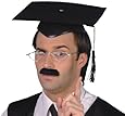 Smiffy's Deluxe Mortar Felt Board Hat with Tassel - Black