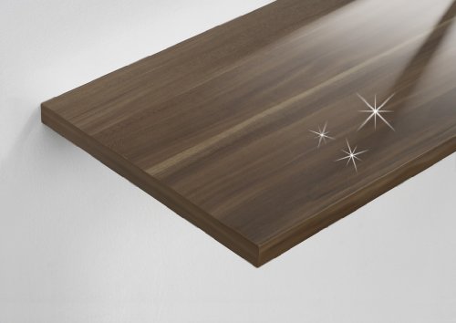 Wandregal Slim Livingboard inkl. Träger in Nussbaum Glanz 1000x250x19 mm - 4