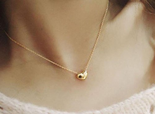 Halskette, Ularmo Frauen Gold Herz Bib Statement Kette Anhänger Halskette Schmuck - 7