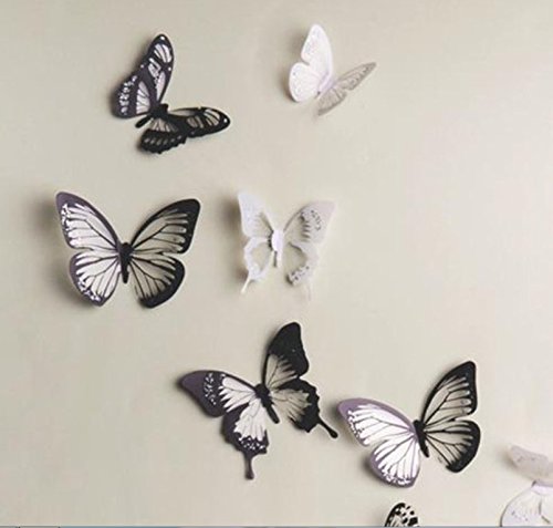 Lumanuby 12 Stück 3D Schmetterlinge Wandtattoos Wandsticker für Wohnzimmer Schlafzimmer Küche Und Kinderzimmer - 7