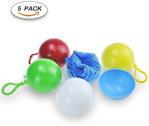 Disposable Emergency Raincoats Outdoor colorful Set of Portable Hook Poncho Ball