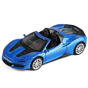 FunBlast Die-Cast Model Car Toy - Push & Go Car Toy | Metal Car 1:32 Pull Back with 3 Openable Doors, Engine Cover, Tail with Front and Rear Light & Music Toy Car for Boys,Kids|Children.(Blue)