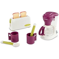 Smoby - 310507 - Jei d'Imitation - Tefal - Petit Déjeuner - Accessoires Cuisine - Grille -Pain et Cafetière Express - + 2 Tasses et 2 Cuillières