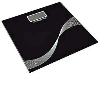 Millrun Heavy Duty Electronic Thick Tempered GlassWeighing Scale Machine For Human Body (Black)