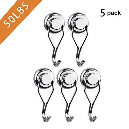 Wukong 5 piezas Ganchos Magnéticos, Imanes con Gancho, Super fuerte ganchos de imán de neodimio ganchos magnéticos-32 mm de diámetro