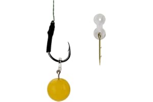 NEWSHOT 12 x Karpfen-Boilie-Köderspieß für Karpfenangeln, Stingpin mit klarem Gummi, Mais-Ronnie-Haar-Rig, Karpfen-Futtergerät