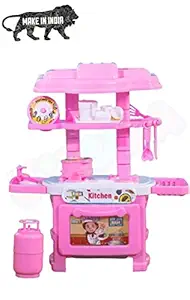 JIZUKA Kids Kitchen Set for Girls and Boys, Pink Kitchen Set for Kids(32 Pieces, Kitchen Set for 3+ Kids high Quality)