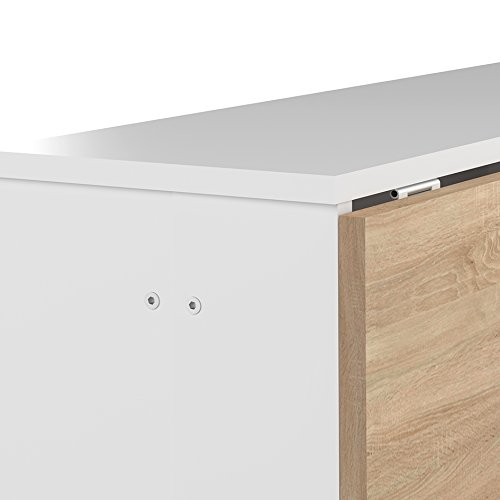 Symbiosis Trick B2 Tisch, Holz veredelt, Weiße/natürliche Eiche, 73.4 x