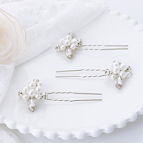 Aukmla Damen Haarschmuck, Brautschmuck, Haarnadeln, 3 Stück - 7