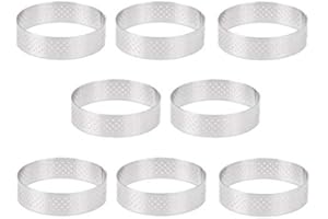 Micvtve 8 Pezzi Stampi per Tartellette in Acciaio Mousse da Dessert Frutta Quiche Torta