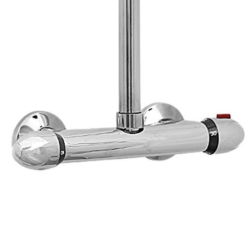 Preisvergleich Produktbild ENKI Runde Duscharmatur mit Thermostat Aufputz Auslass oben für Brauseschlauch