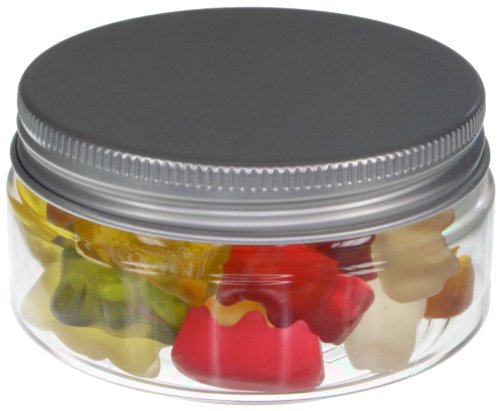 Tarros de 100 ml de PET transparente, con tapa de aluminio, plato, 10 piezas