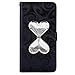 Produktbild Jinghuash Kompatibel mit Samsung Galaxy S10e Hülle PU Leder Flip Case Bling Glitzer Kreativ 3D Liebe Sanduhr Schutzhülle Brieftasche Klappbar Tasche Klapphülle Telefonkasten Hülle-Schwarz